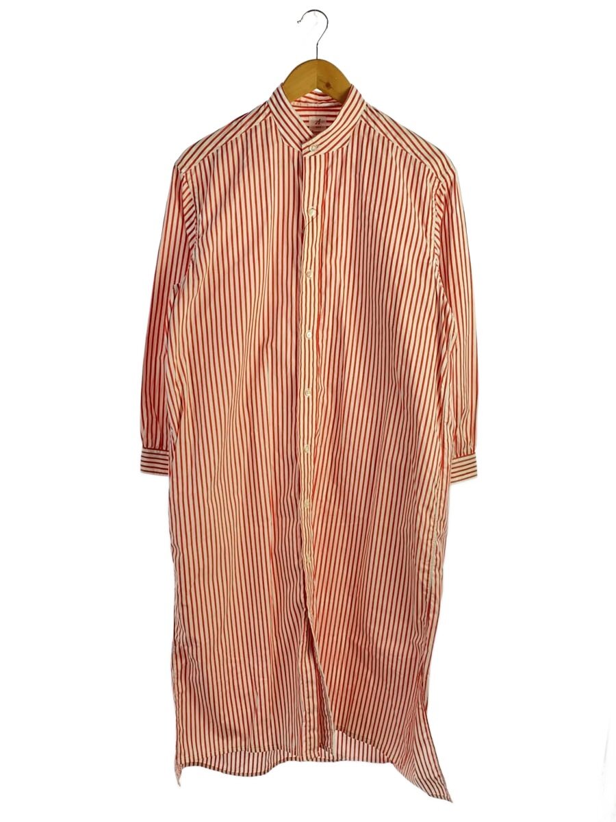 【中古】ANATOMICA◆22SS/BAND COLLAR LONG SHIRTS C-STRIPE/プルオーバー衣装/綿織物/縞模様【レディース御召しもの】