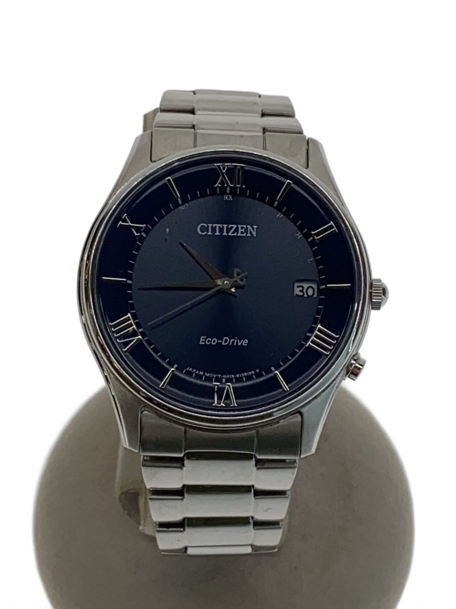 【中古】CITIZEN◆ソーラーウオッチ/アナログ/ステンレス鋼/NVY/SLV/SS/H415-S112907【服飾雑貨他】