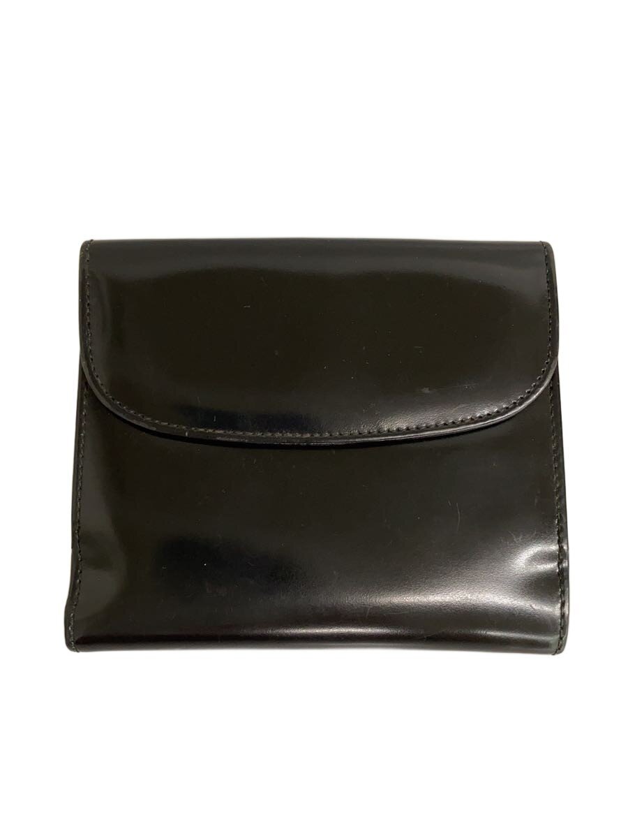 【中古】GUCCI◆2つ折り紙入れ/なめし革/BLK/無地/レディース/035・2265・1845【服飾雑貨他】