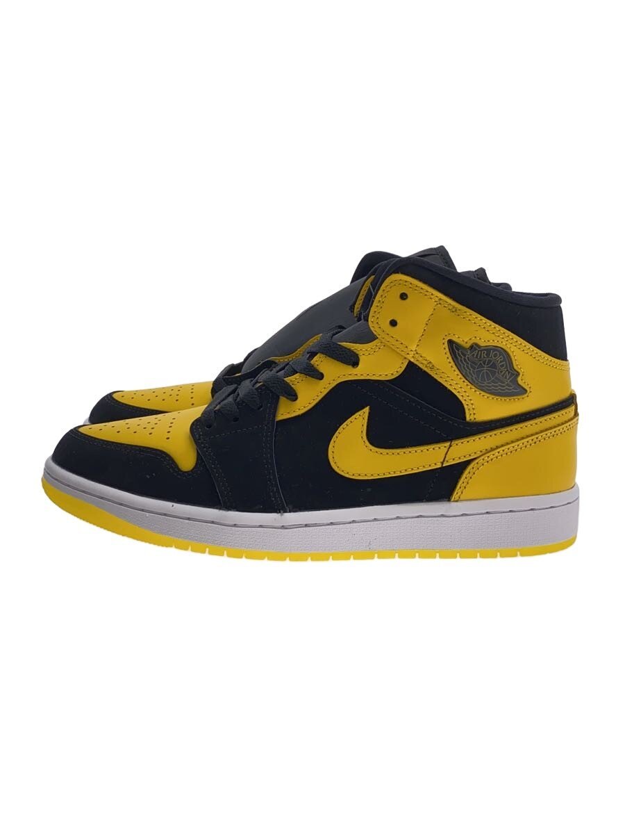 【中古】NIKE◆AIR JORDAN 1 MID SE_エア湖 ジョーダン 1 MID SE/27珊/YLW【シューズ】