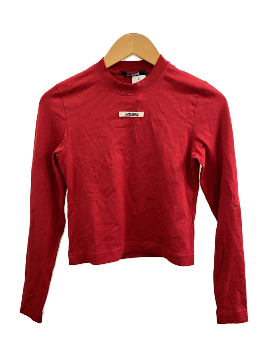 【中古】JACQUEMUS◆長袖ティーシャツ/XXS/綿織物/RED/無地/24JS155-2031【レディース御召しもの】