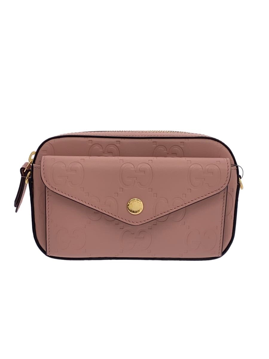 【中古】GUCCI◆ミニショルダーバッグ/なめし革/PNK/総柄//【御徒面子】