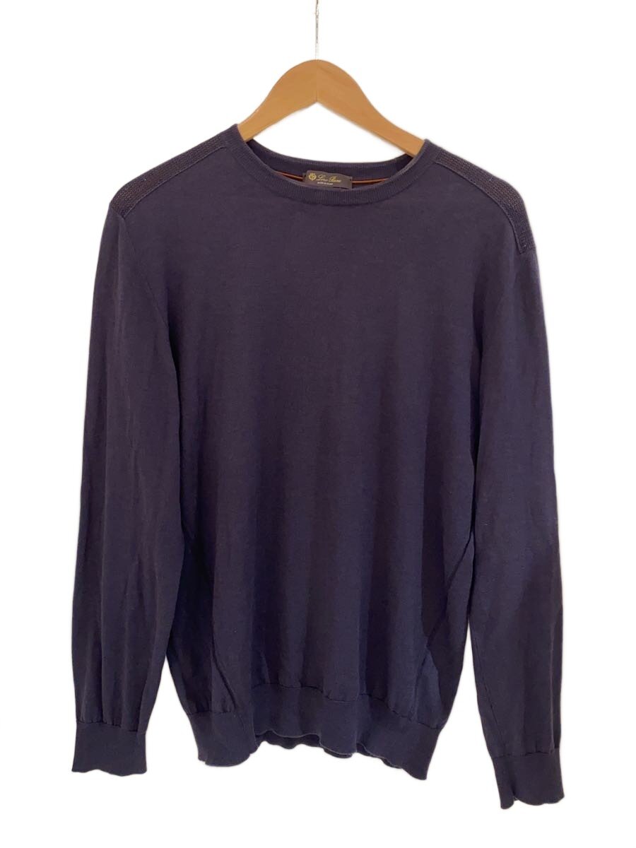 【中古】Loro Piana◆編み物・ティーシャツ(薄っぺら)/52/綿織物/NVY/無地/mac5033【メンズウェア】
