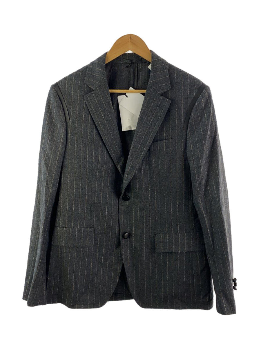 【中古】Salvatore Ferragamo◆チョークストライプジャケット/50/羊毛/GRY/0747060/デッド買い溜める//【メンズウェア】