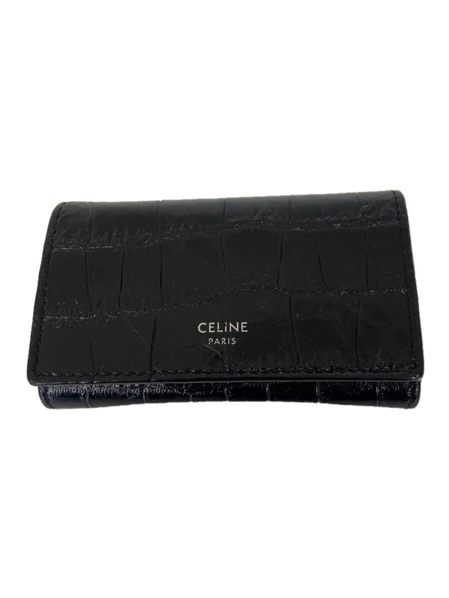 【中古】CELINE◆足がかり容れもの/なめし革/BLK/無地/レディース/10K103CUV【服飾雑貨他】