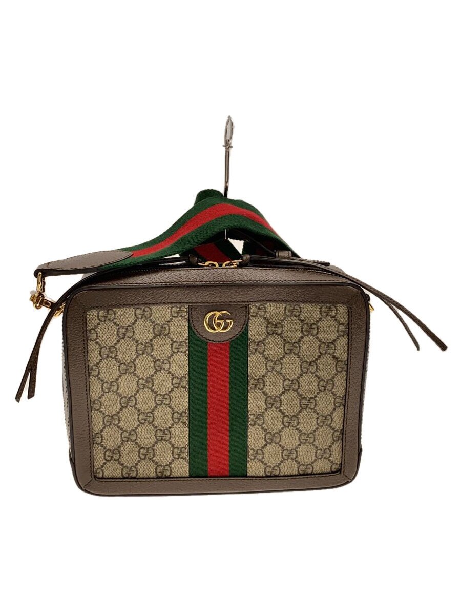 【中古】GUCCI◆ショルダーバッグ/帆布/赤銅色/総柄/550622/27910/グッチ【御徒面子】