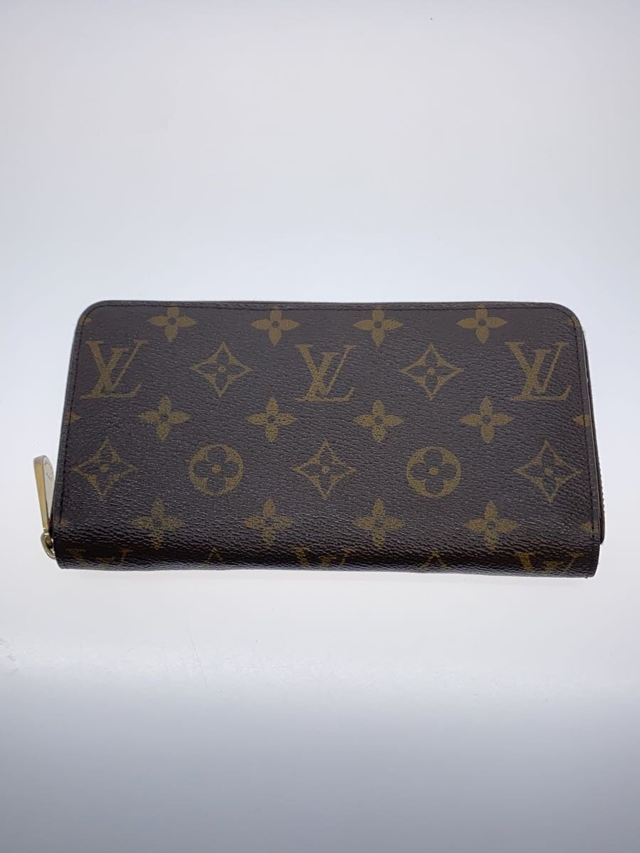 【中古】LOUIS VUITTON◆1)ジッピー・ウォレット_モノグラム・キャンバス/PVC/BRW/レディース【服飾雑貨他】