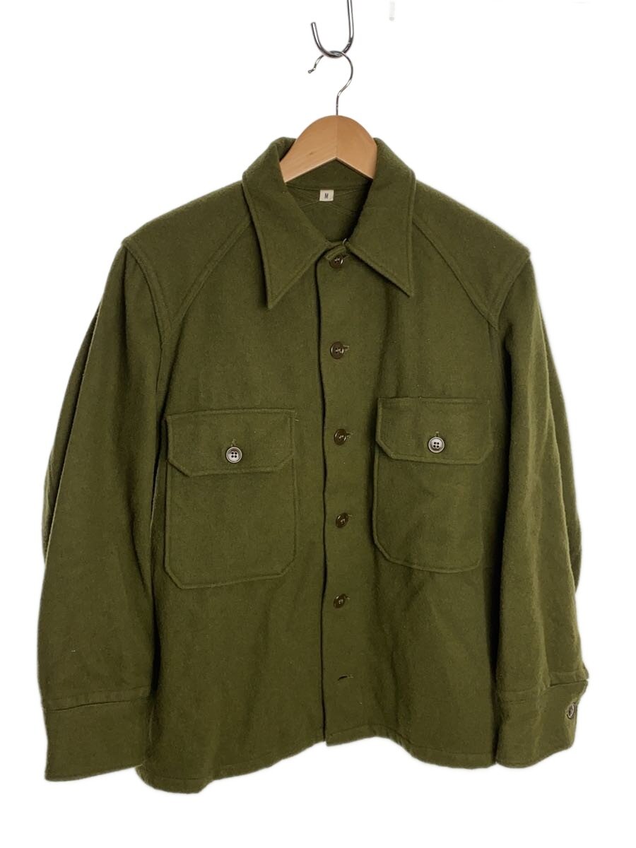 【中古】US.ARMY◆50s～/OG-108/ウールフィールドシャツ/長袖プルオーバー/M/カーキ【メンズウェア】