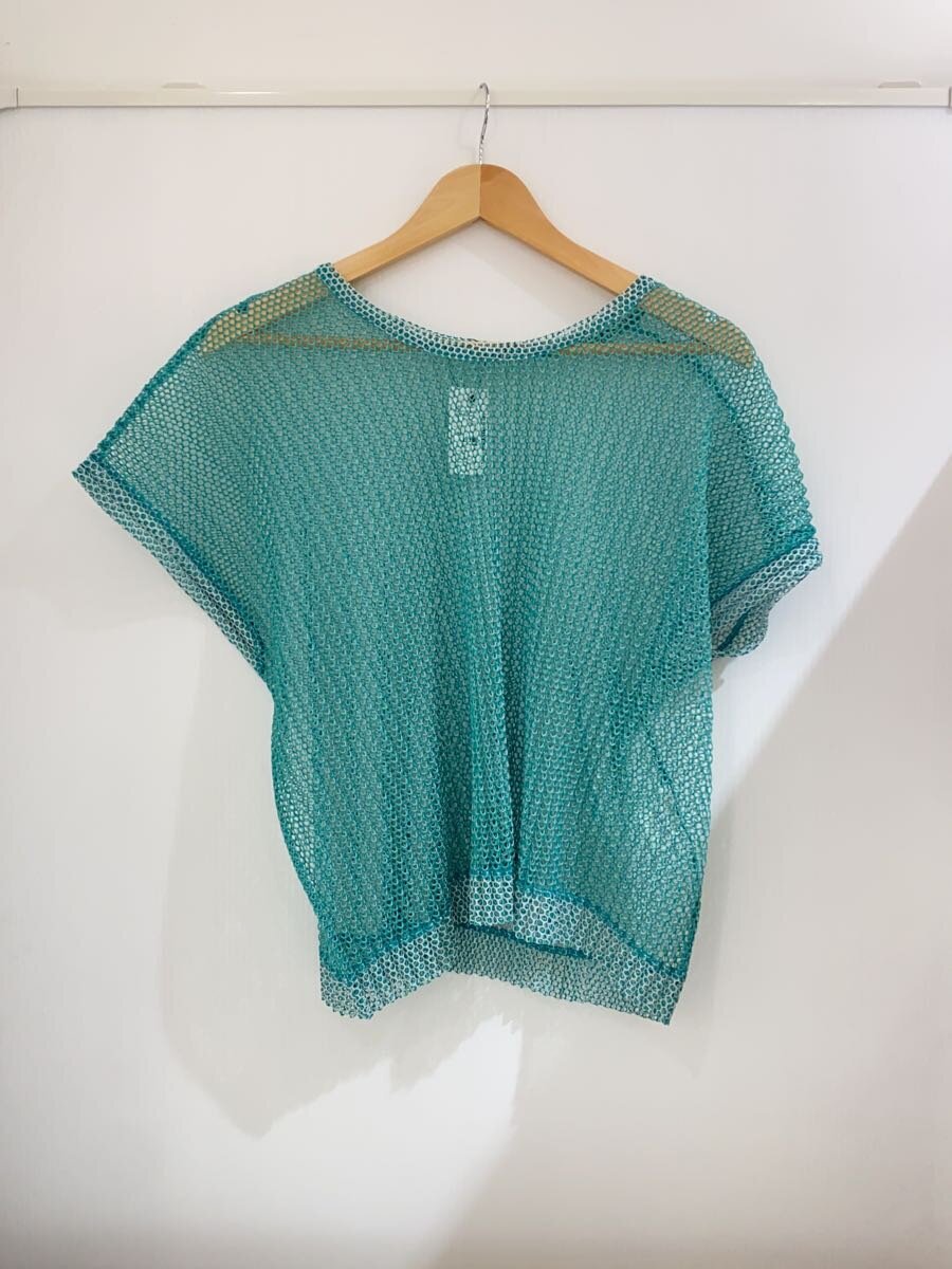 【中古】PLEATS PLEASE ISSEY MIYAKE◆メッシュ/カットソー/3/ポリエステル/GRN/PP61-JK692【レディース御召しもの】