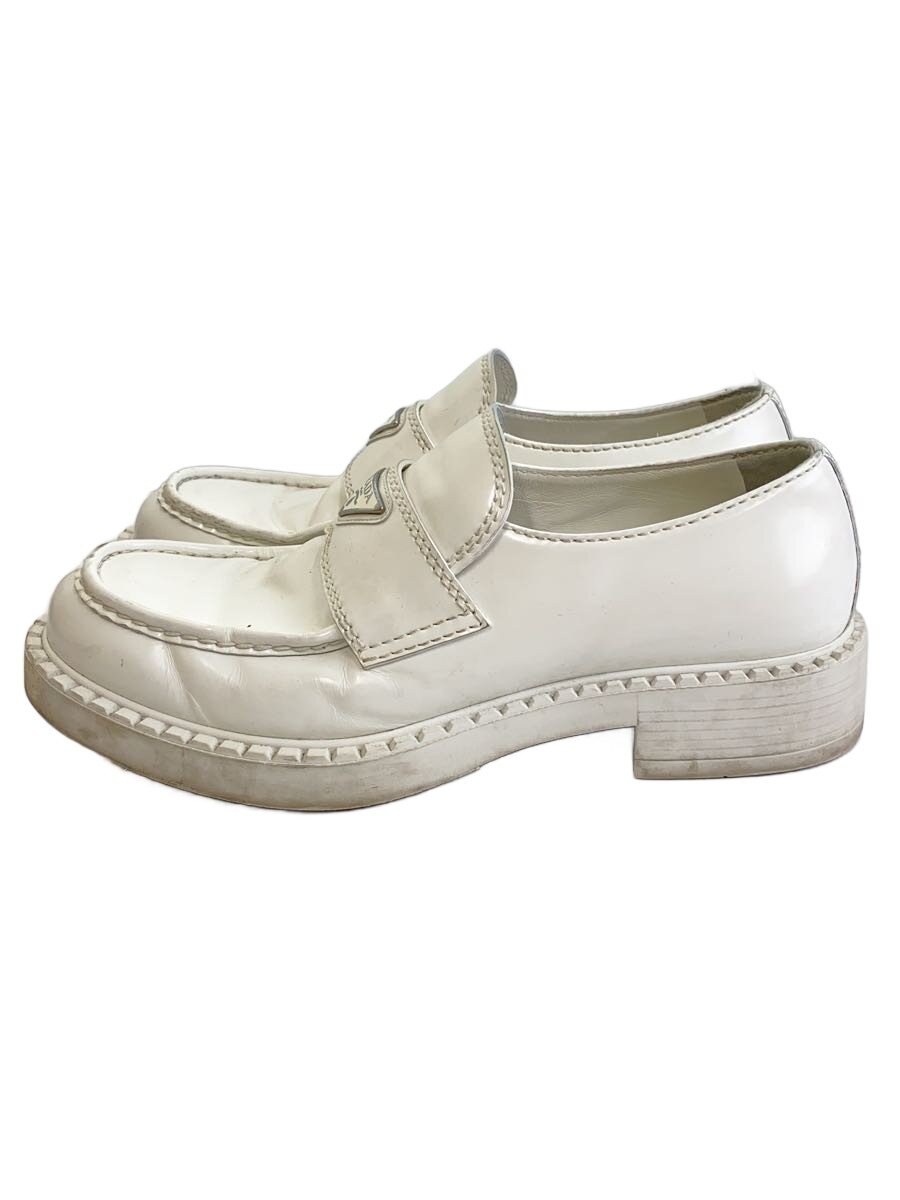 【中古】PRADA◆チョコレート/ブラッシュドレザーローファー/US9/WHT/レザー/2DE127【シューズ】｜2ｎｄ STREET 店