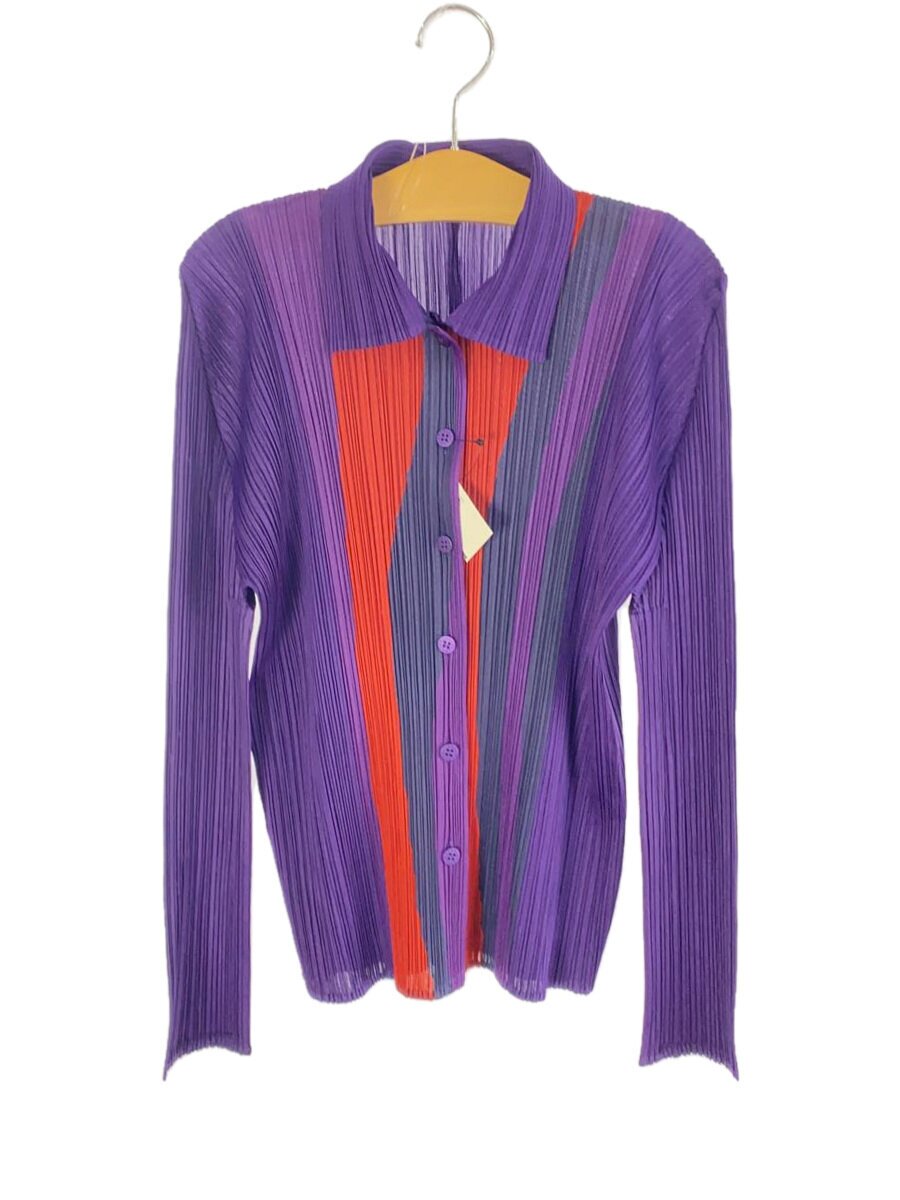 【中古】PLEATS PLEASE ISSEY MIYAKE◆長袖シャツ/3/ポリエステル/PUP/無地/PP93-JJ634【レディースウェア】|2nd STREET 店