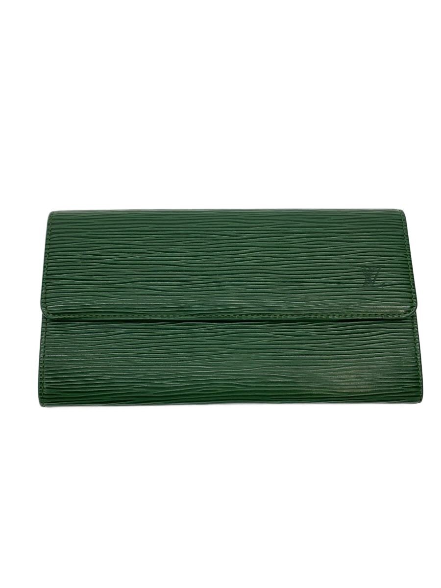 【中古】LOUIS VUITTON◆ポシェット・ポルト・モネ・クレディ_エピ/なめし革/GRN/レディース【服飾雑貨他】
