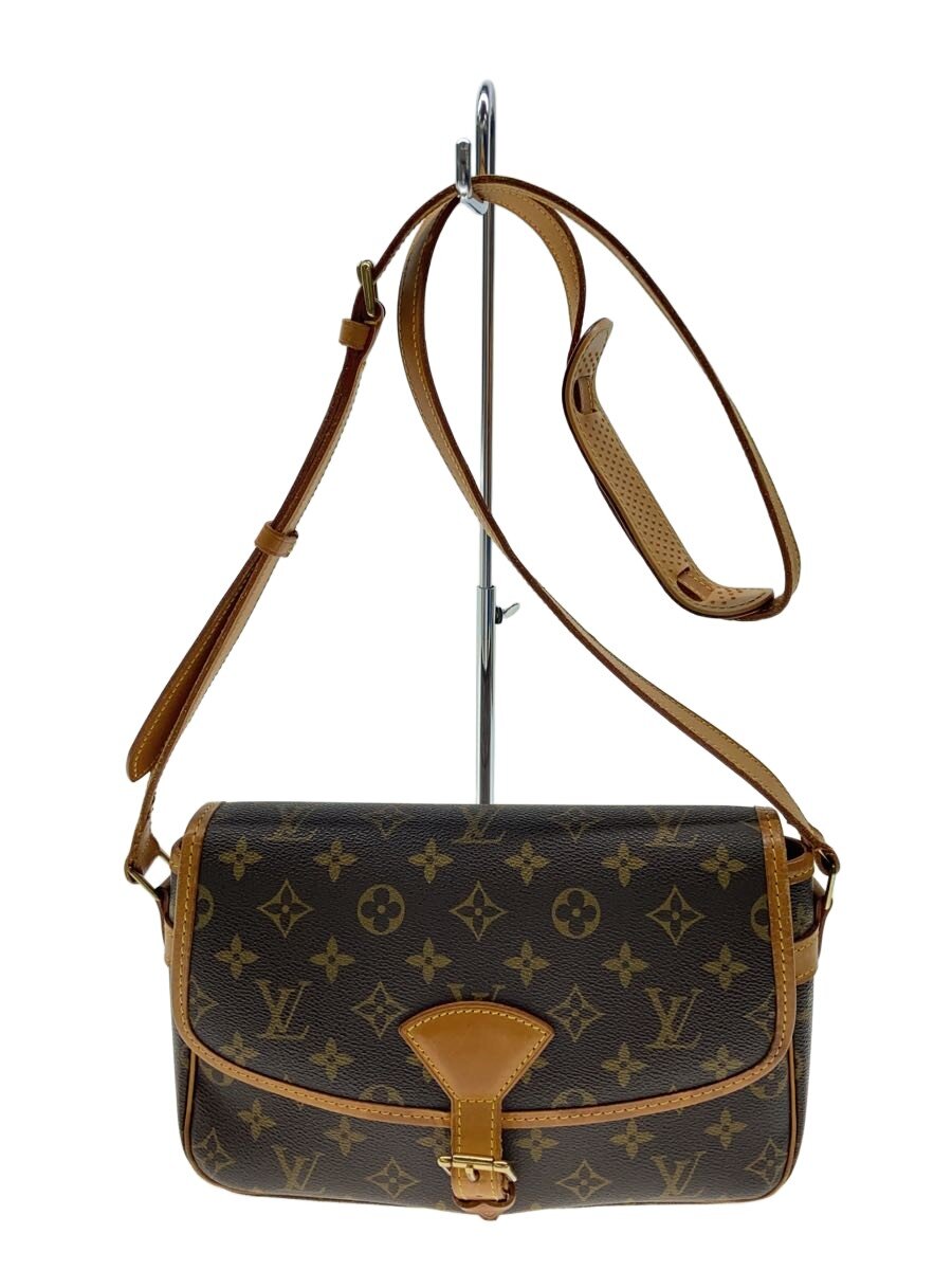 【中古】LOUIS VUITTON◆ルイヴィトン/ソローニュ_モノグラム・帆布/PVC/赤銅色/総柄【御徒面子】