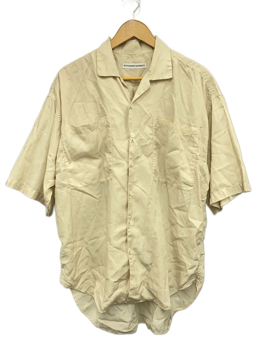 【中古】KATHARINE HAMNETT◆半袖プルオーバー/L/キュプラ/BEG/23KHS-02//【メンズウェア】