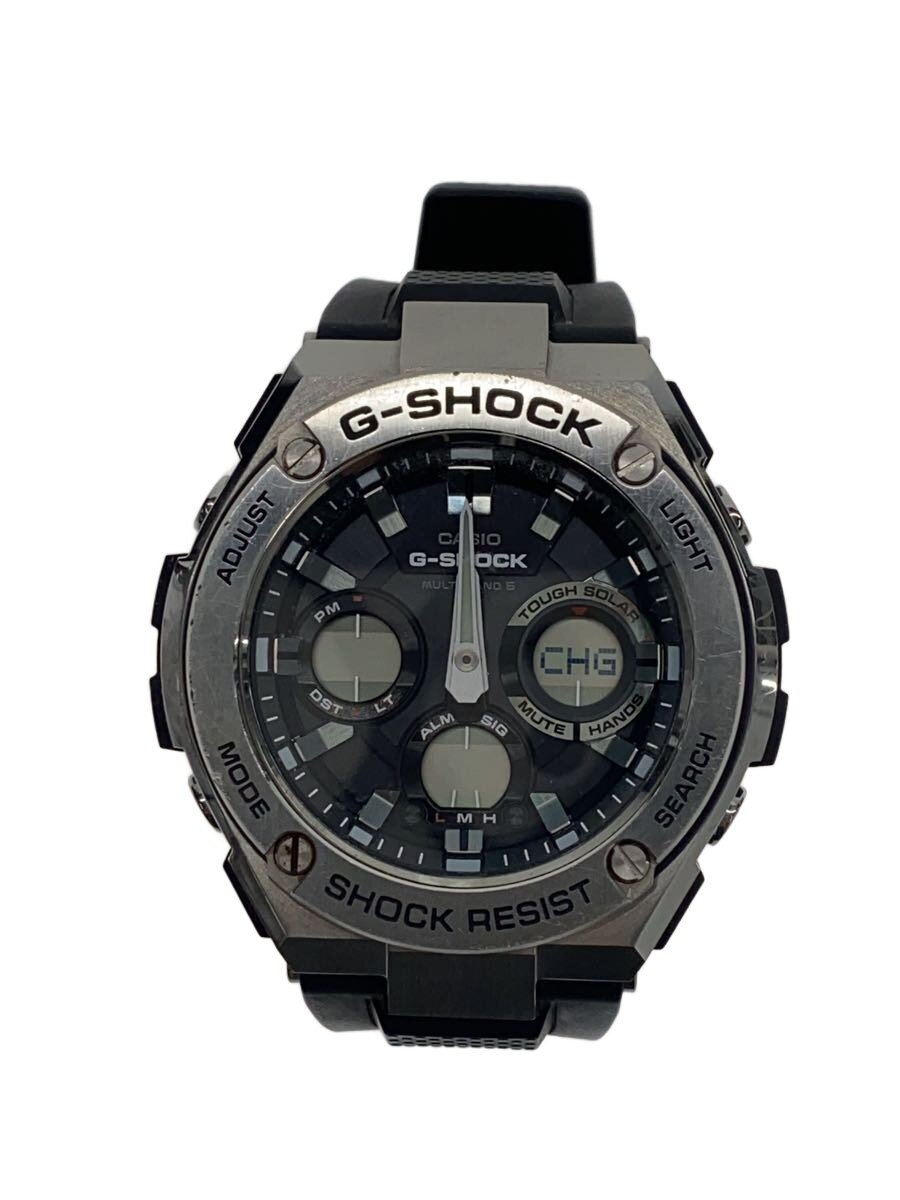 【中古】CASIO◆ソーラーウオッチ・G-SHOCK/デジアナ/SLV【服飾雑貨他】