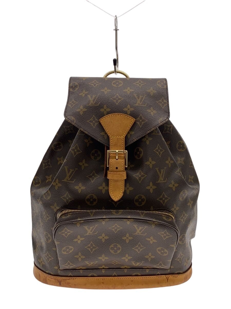【中古】LOUIS VUITTON◆モン掏摸_モノグラム・帆布/PVC/BRW【御徒面子】