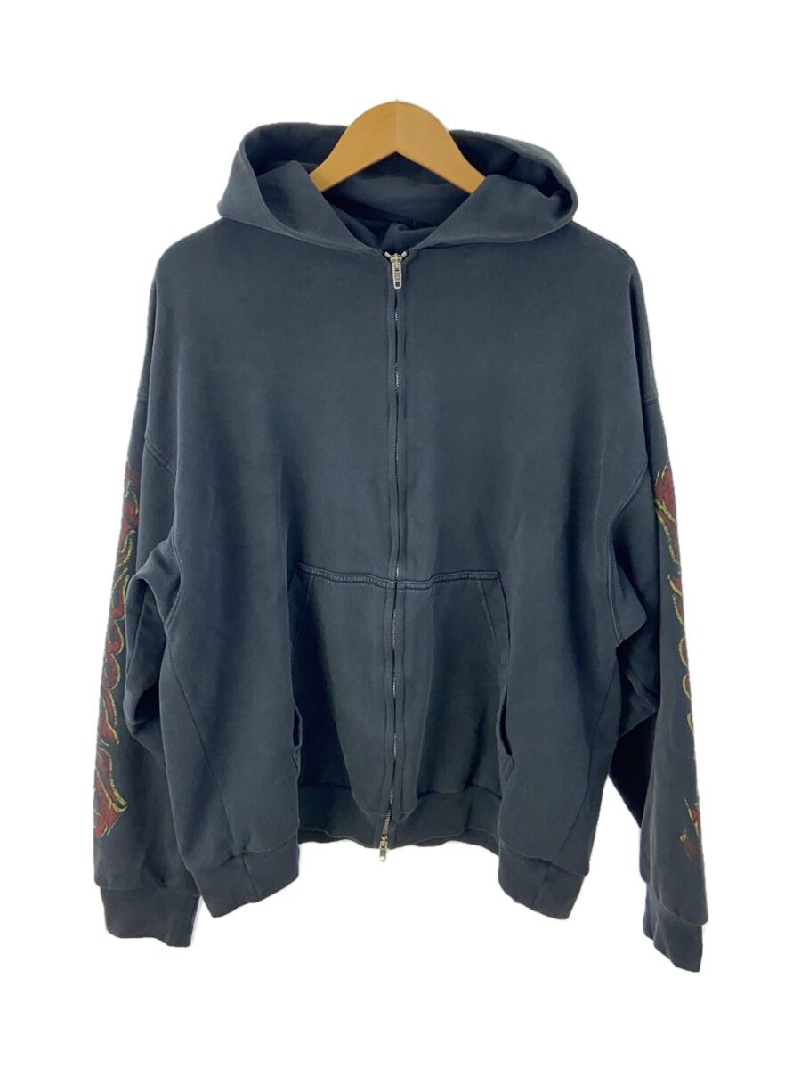 【中古】BALENCIAGA◆OFFSHOREアートプリントジップアップパーカー/S/綿織物/BLK/770939【メンズウェア】