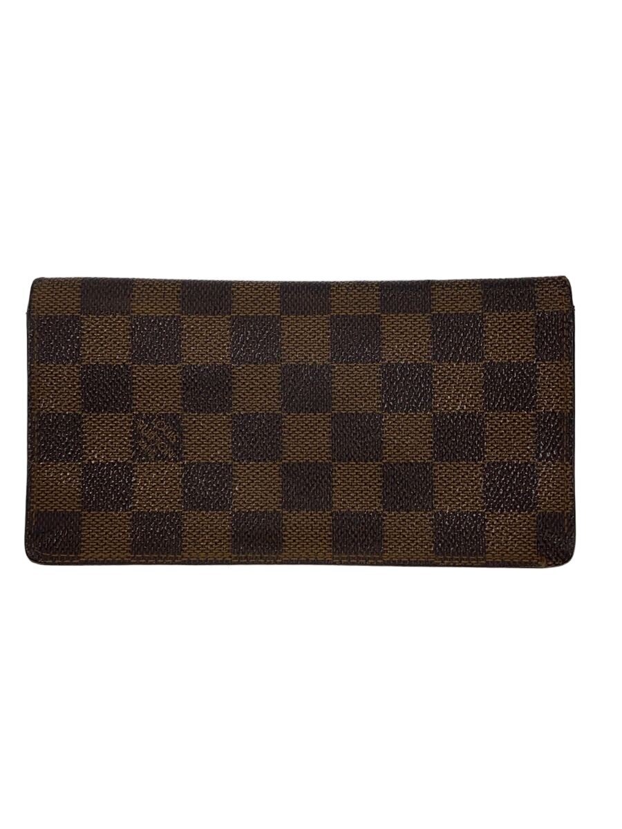 【中古】LOUIS VUITTON◆ポルト・カルト・クレディ・円_ダミエ・エベヌ/PVC/BRW/レディース【服飾雑貨他】