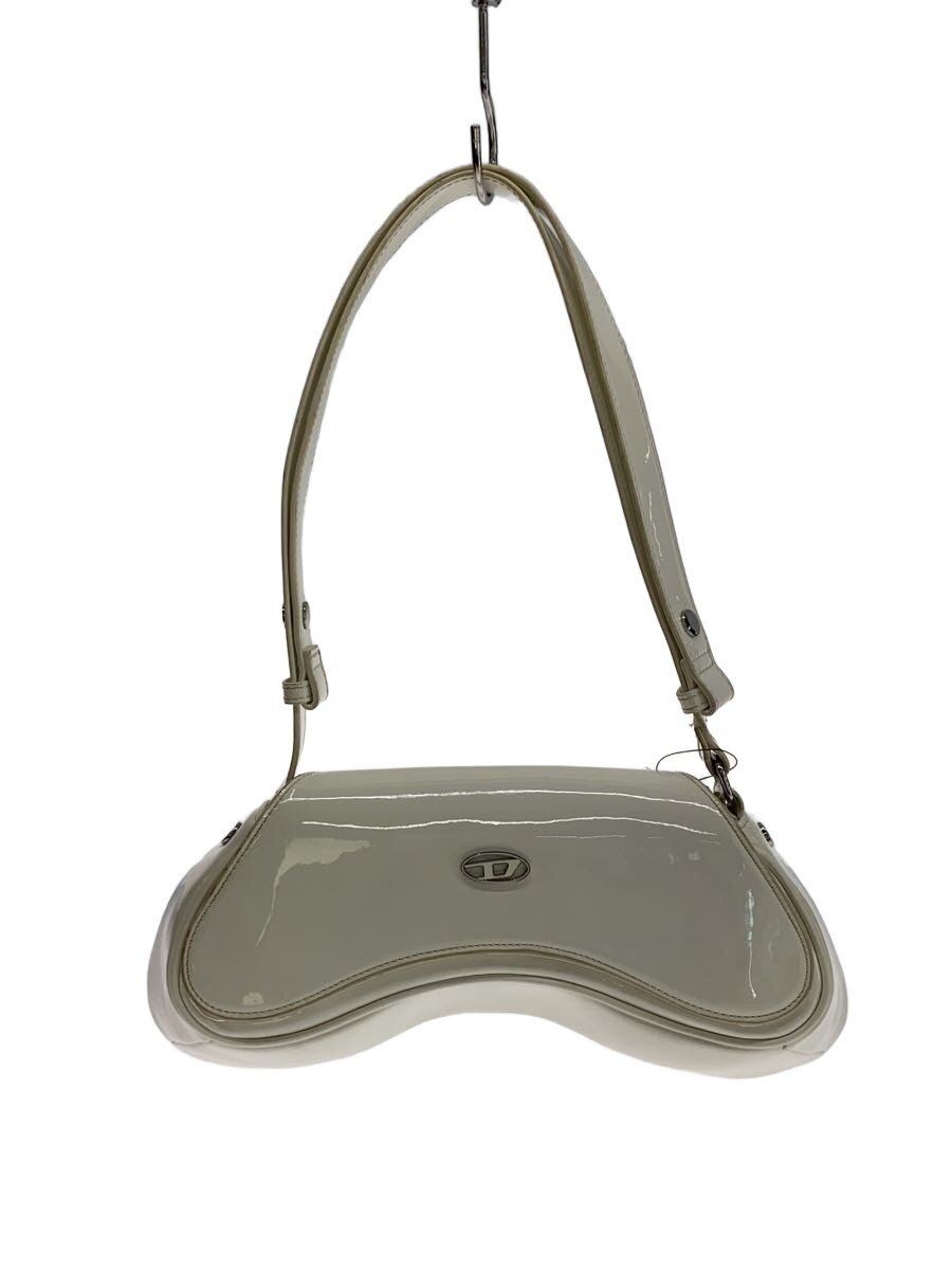 【中古】DIESEL◆PLAY CROSSBODY BAG/ハンドバック/エナメル/WHT【御徒面子】