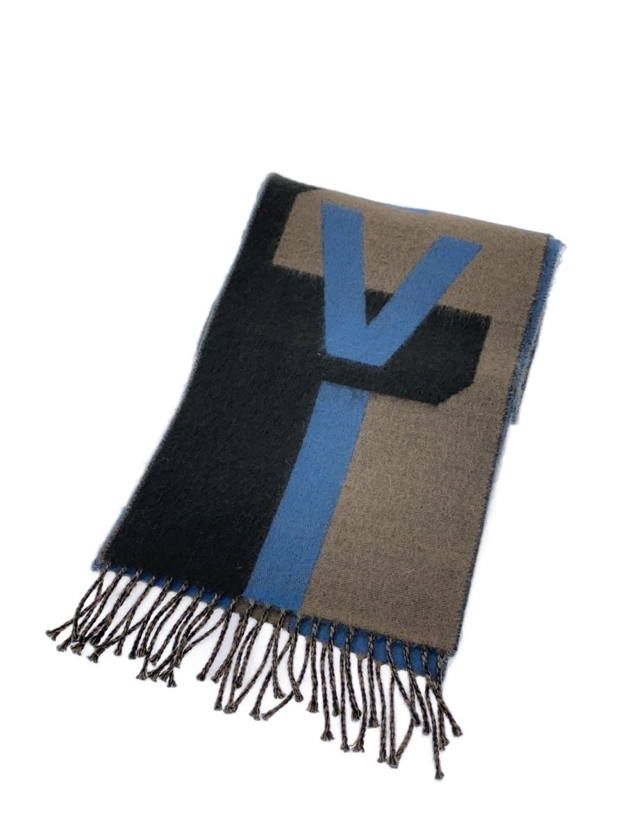 【中古】LOUIS VUITTON◆えり巻き/羊毛/BLU/メンズ【服飾雑貨他】