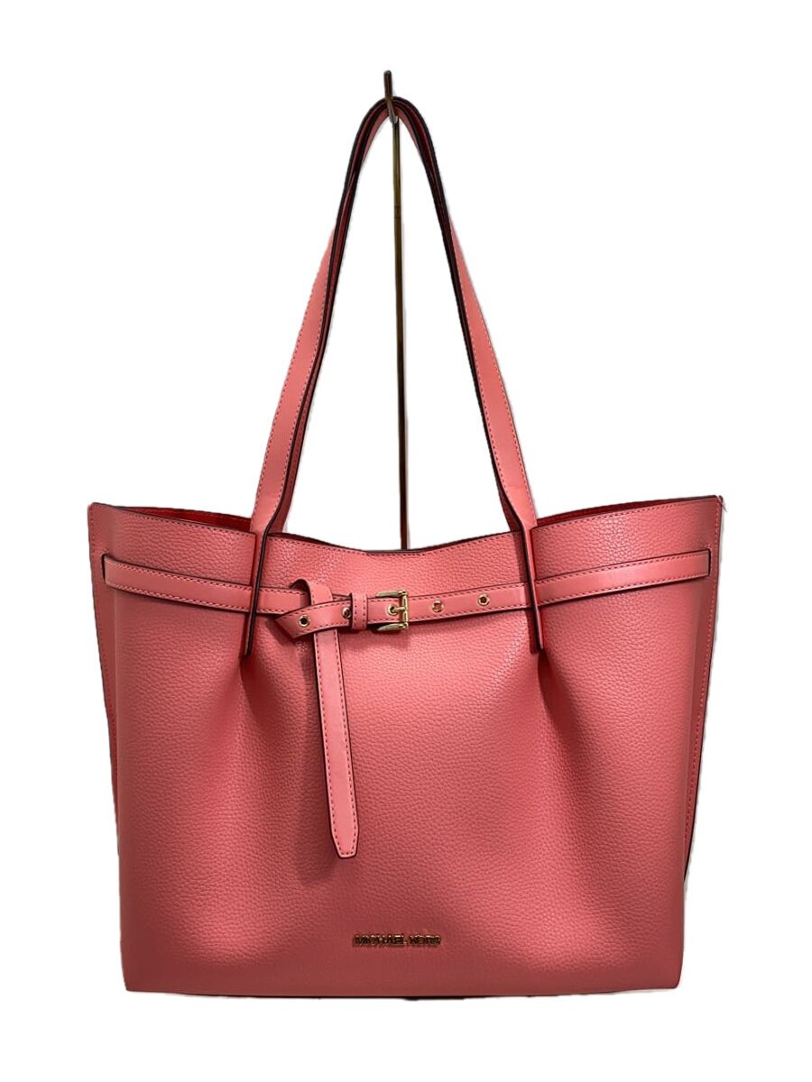 【中古】MICHAEL KORS◆EMILIA LG EW TOTE/トートバッグ/なめし革/PNK/無地/35H0GU5T9T【御徒面子】