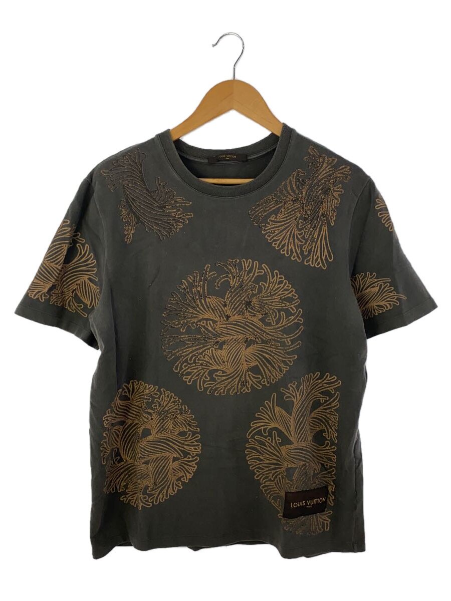 【中古】LOUIS VUITTON◆プルオーバー/XL/綿織物/GRY/刷り上げる/クリストファーネメス【メンズウェア】