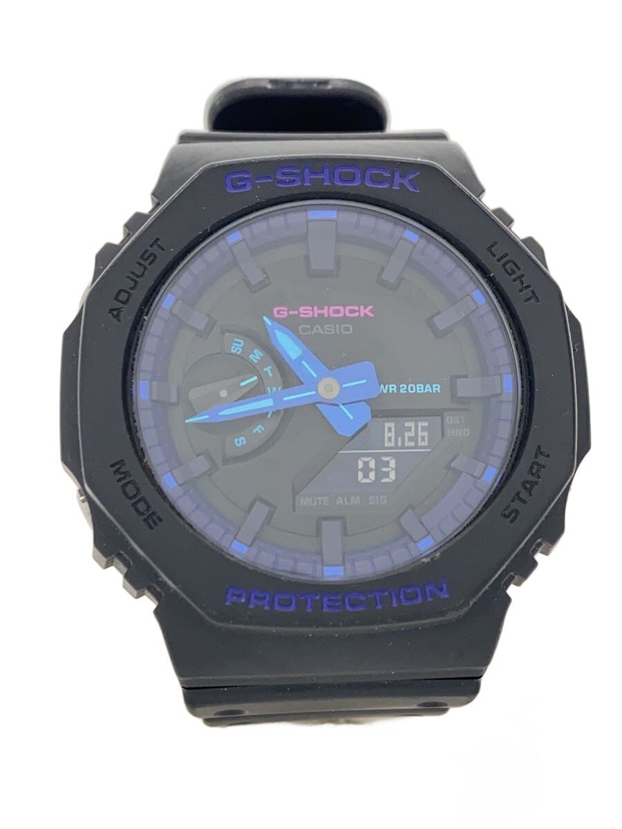 【中古】CASIO◆石英ウオッチ_G-SHOCK/デジアナ/天然ゴム/BLK/BLK【服飾雑貨他】