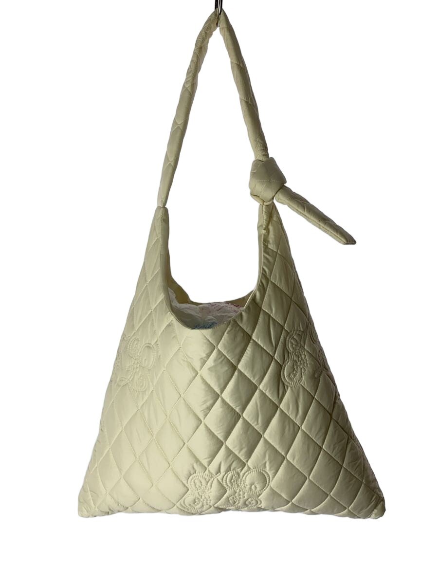 【中古】crinkle crinkle crinkle◆initial quilt bag/トートバッグ/ポリエステル/WHT/無地/CC-3029【御徒面子】