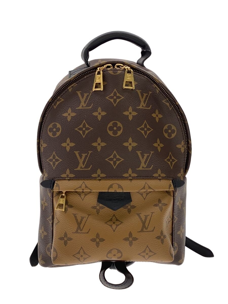 【中古】LOUIS VUITTON◆1)パームスプリングス・バックパックPM_モノグラム・リバース/PVC/赤銅色/モノグラム【御徒面子】