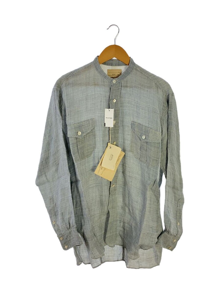 【中古】NORA ノラ/ヴィンテージファブリック バンドカラーシャツ/SIZE:FREE/青碧/照合のしるし【メンズウェア】