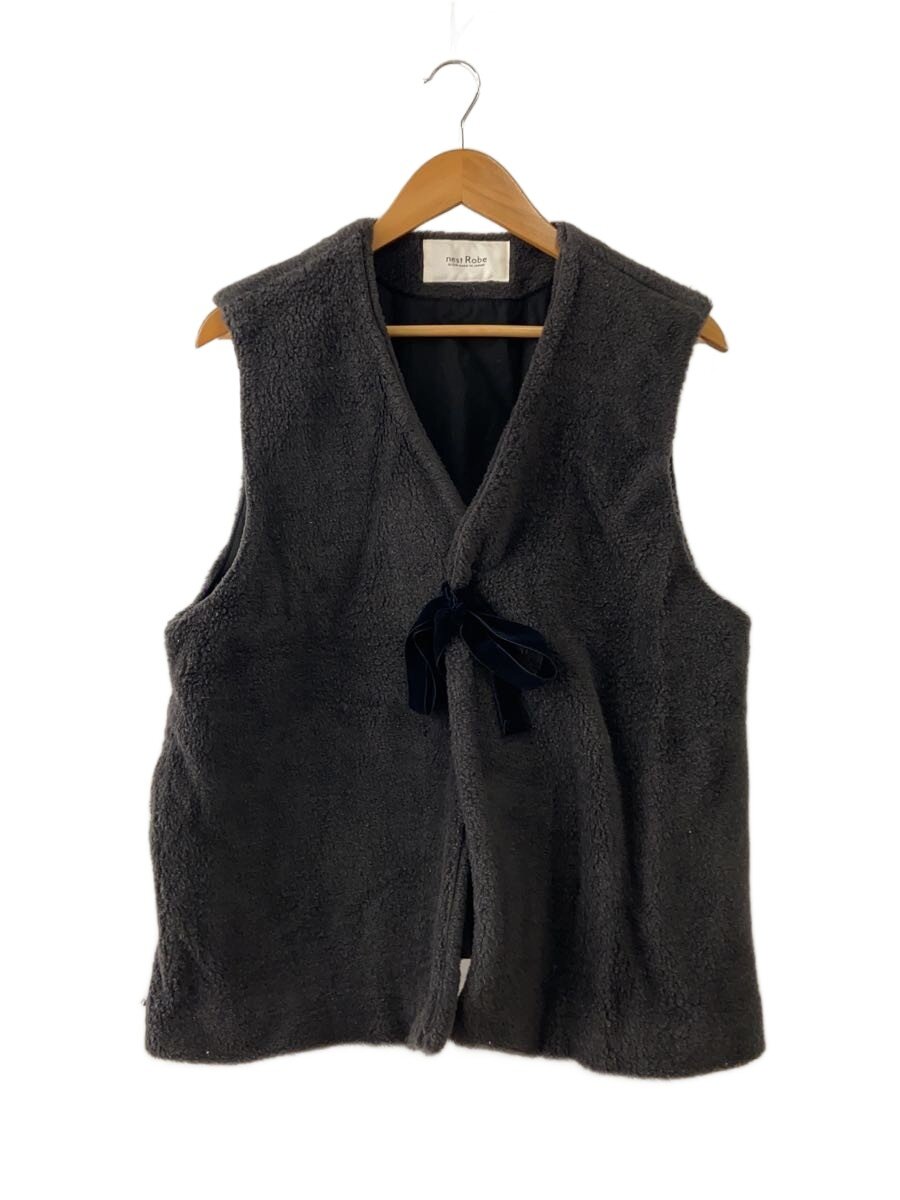 【中古】nest Robe◆ボアベスト/FREE/ウール/グレー/01233-1006/リボン【レディースウェア】｜2ｎｄ STREET 店