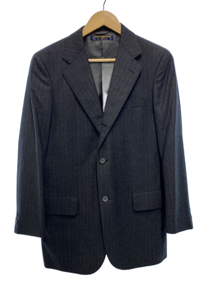 【中古】BROOKS BROTHERS◆80s/テーラードジャケット/--/羊毛/GRY/縞模様【メンズウェア】