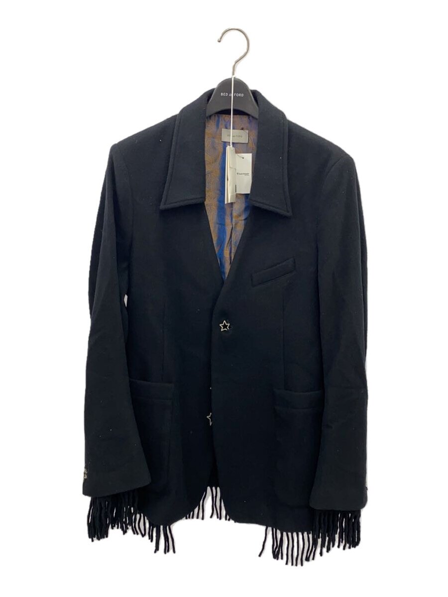 【中古】BED J.W. FORD◆23AW Lapel-less Jacket/テーラードジャケット/O/羊毛/BLK/23AW-B-JK01//【メンズウェア】