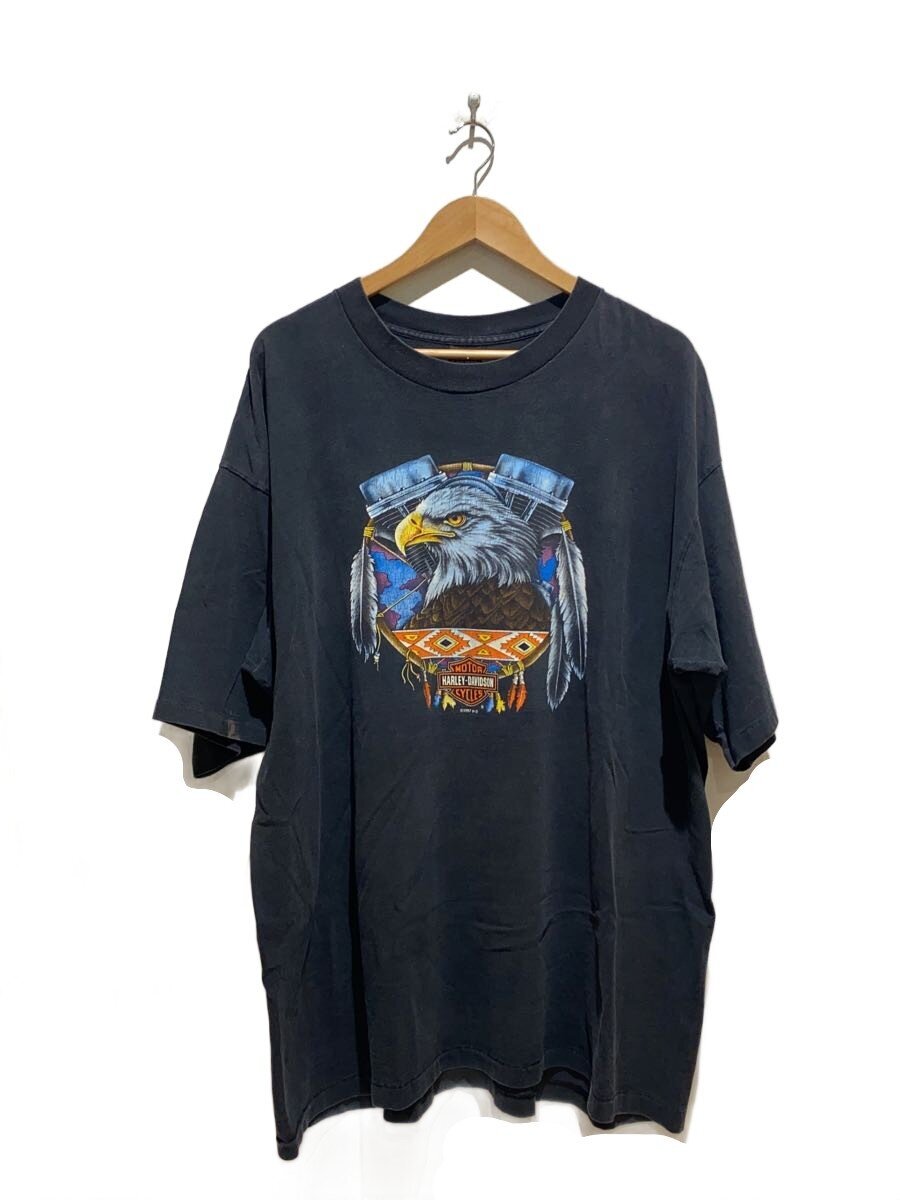 【中古】HARLEY DAVIDSON◆鷲/プルオーバー/--/綿織物/BLK【メンズウェア】