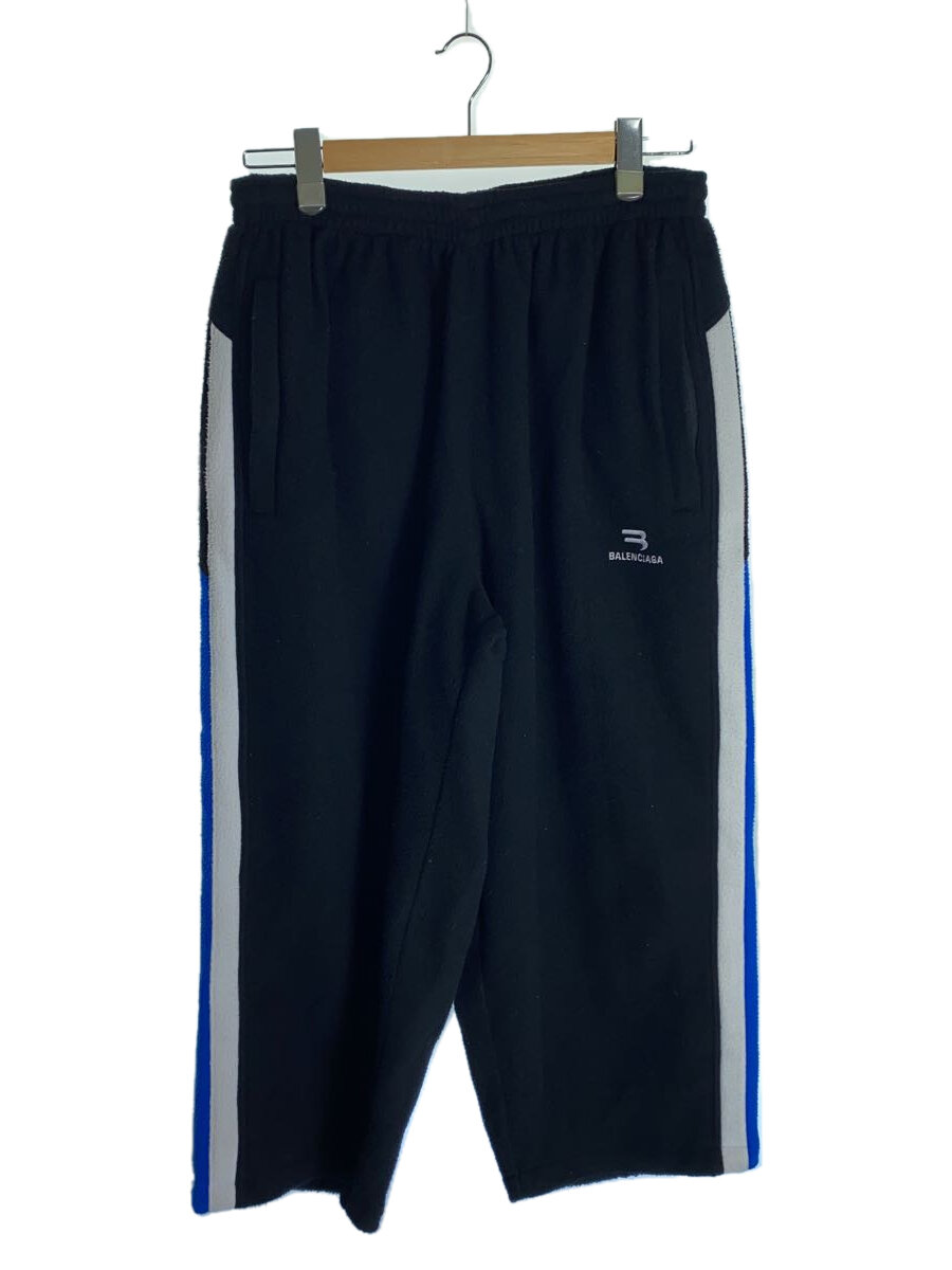 【中古】BALENCIAGA◆TRACKSUITS PANTS/S/ポリエステル/BLK【メンズウェア】