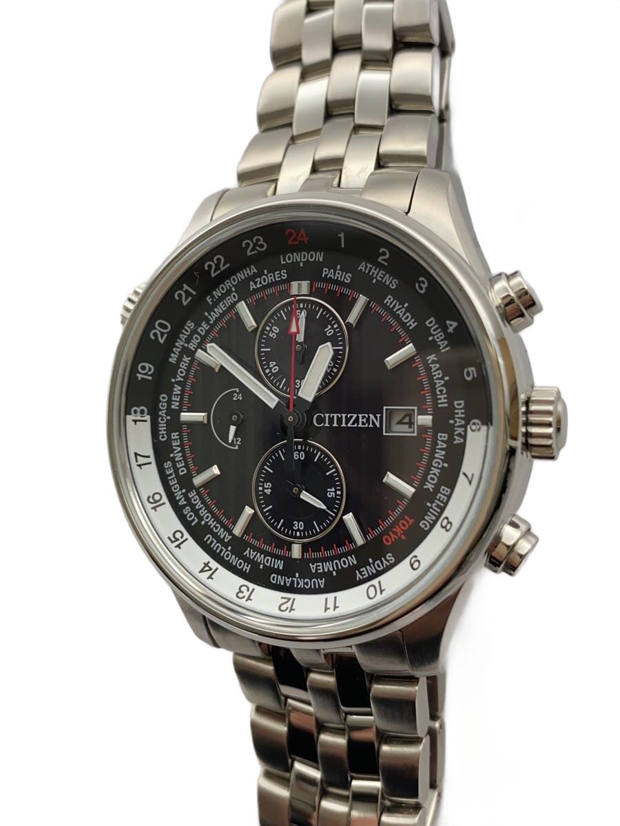 【中古】CITIZEN◆石英ウォッチ/--/ステンレス鋼/BLK/SLV/B612-S126495【服飾雑貨他】