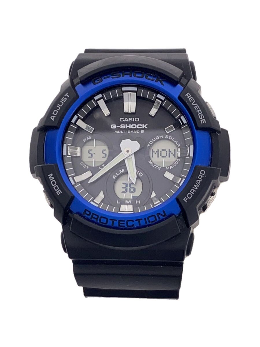 【中古】CASIO◆ソーラーウオッチ・G-SHOCK/デジアナ/天然ゴム/BLK/BLK//【服飾雑貨他】