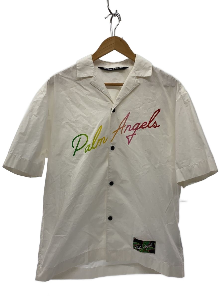 【中古】Palm Angels◆半袖プルオーバー/46/綿織物/WHT/刷り上げる/PMGA087S21FAB001/突き抜くプルオーバー【メンズウェア】