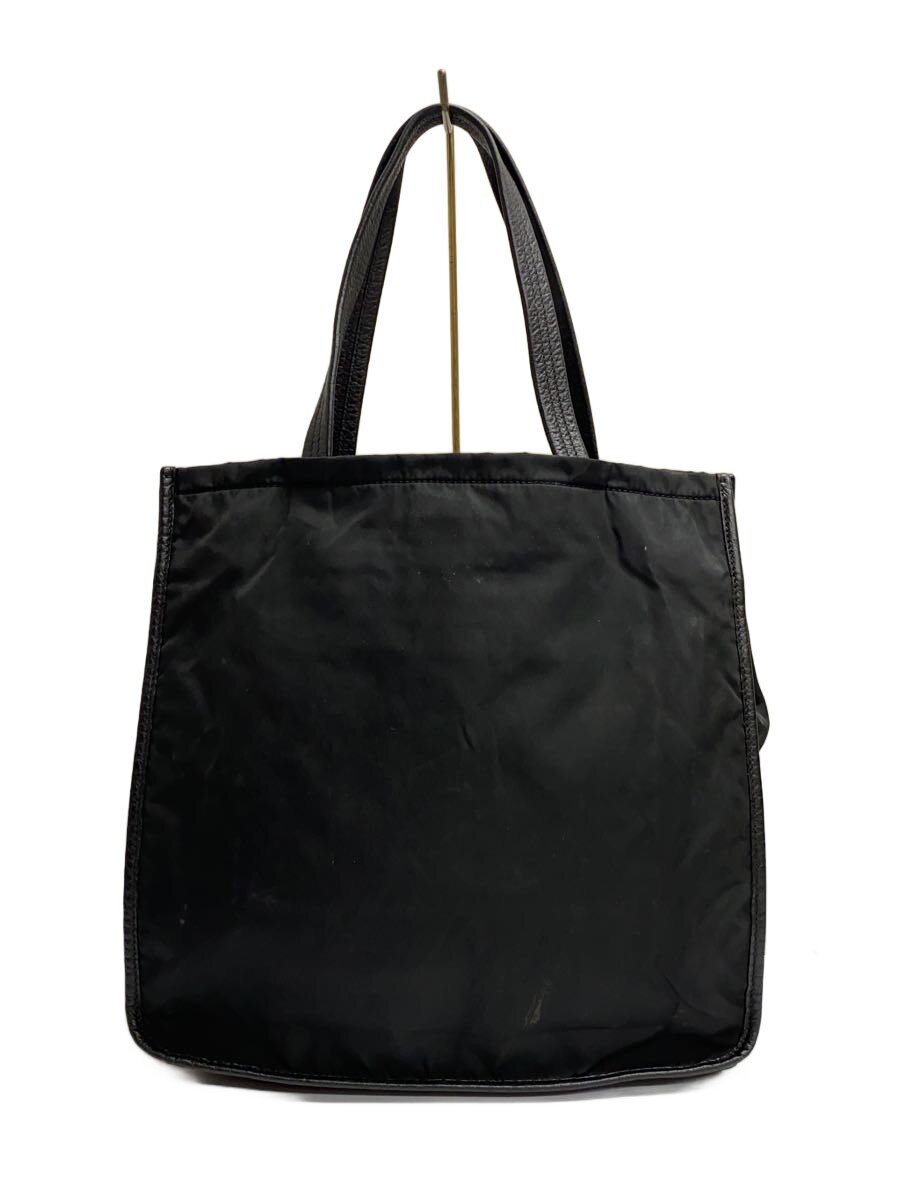 【中古】PRADA◆トートバッグ/ナイロン/なめし革/黒いこと/無地/境界線の外側汚れた状態有//【御徒面子】