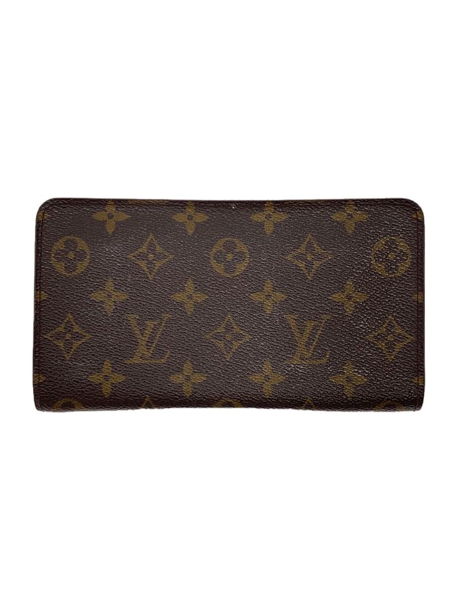【中古】LOUIS VUITTON◆ポルト・モネ・ジップ_モノグラム・帆布/PVC/BRW/レディース【服飾雑貨他】