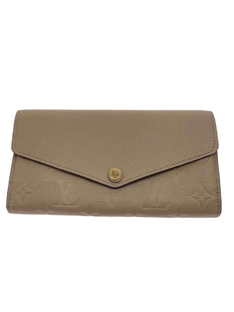 【中古】LOUIS VUITTON◆ポルト・フォイユ・サラ_モノグラム・アン工業プラント/牛皮/BEG/レディース【服飾雑貨他】