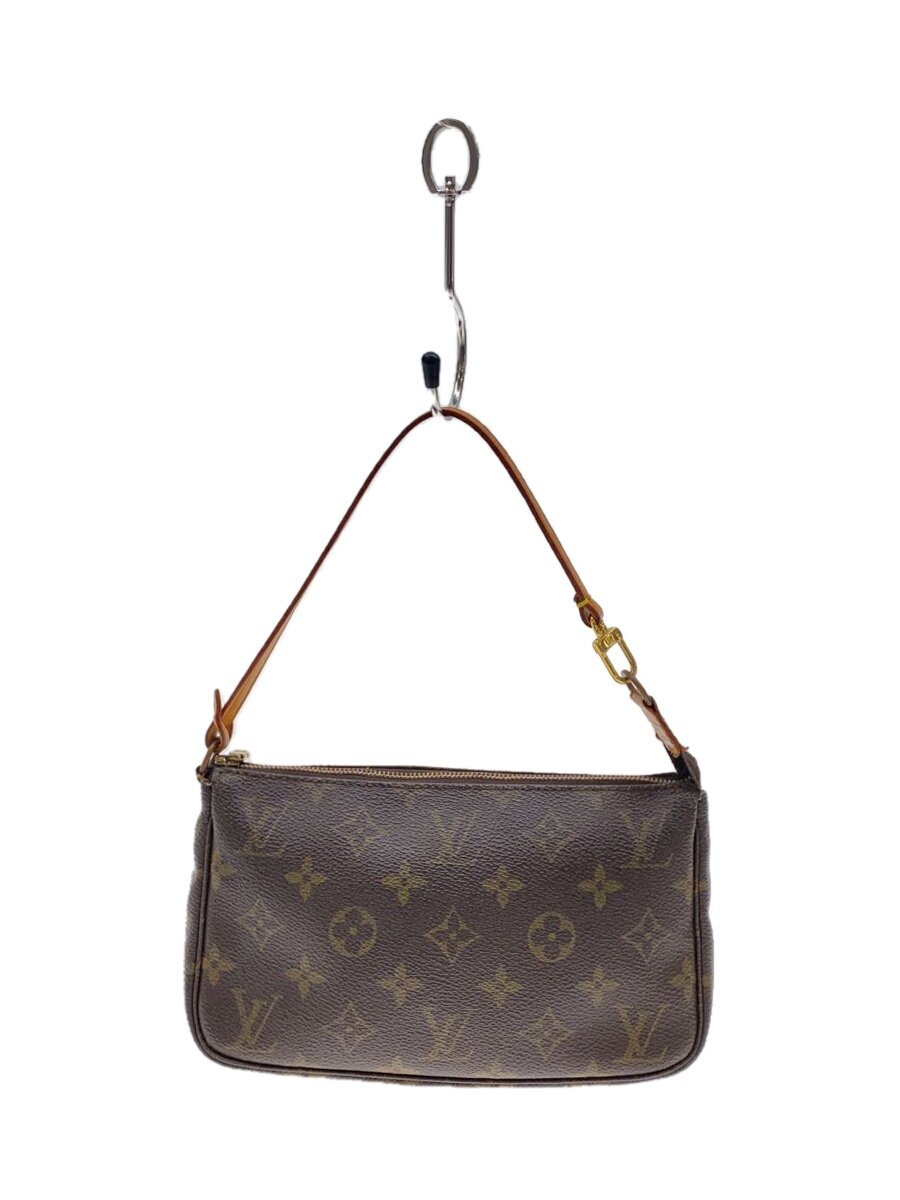 【中古】LOUIS VUITTON◆1)ポシェット・アクセソワール_モノグラム・帆布_BRW/PVC/BRW【御徒面子】