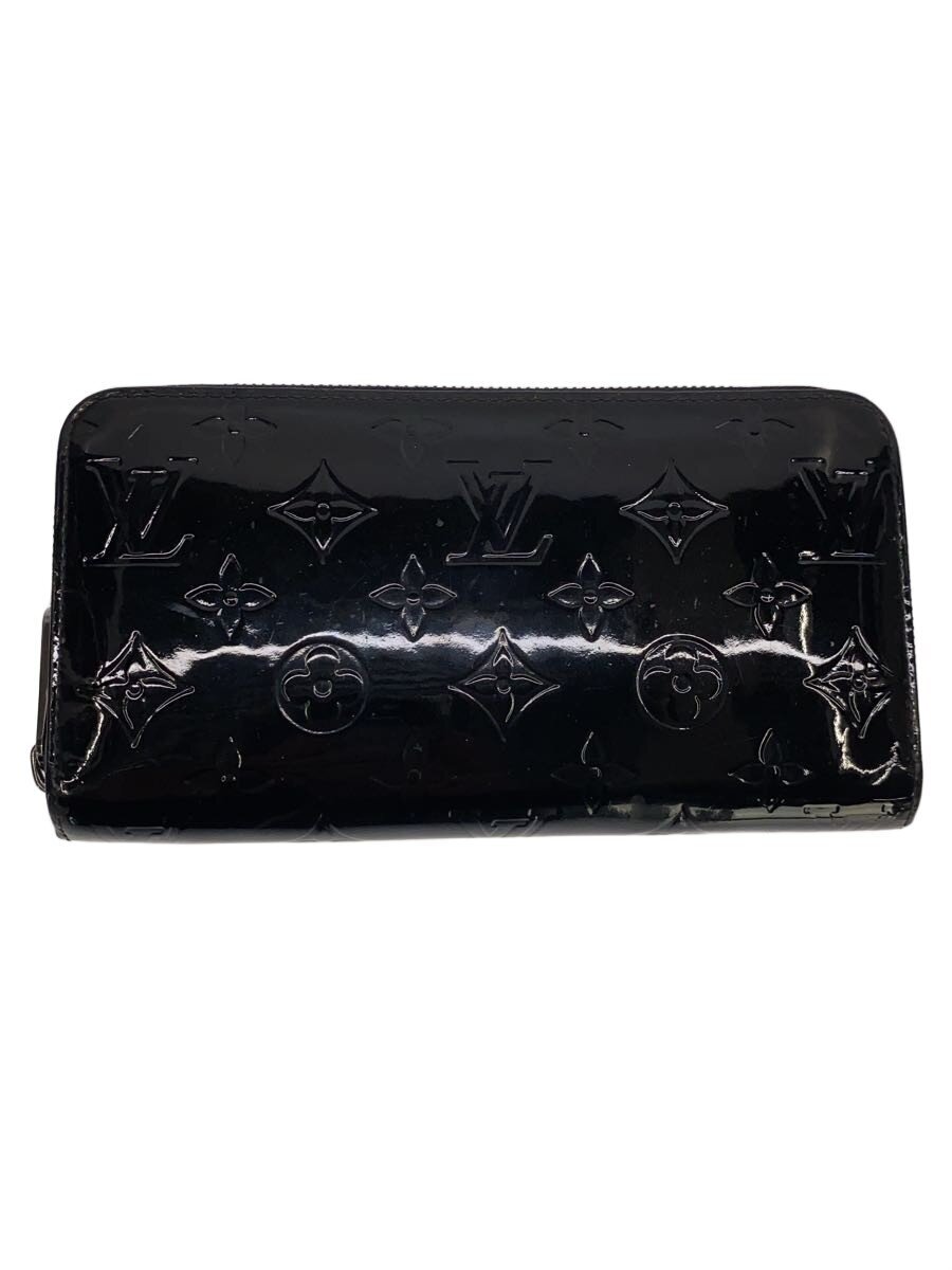 【中古】LOUIS VUITTON◆ジッピー・ウォレット_モノグラム・ヴェルニ/エナメル/BLK/メンズ【服飾雑貨他】
