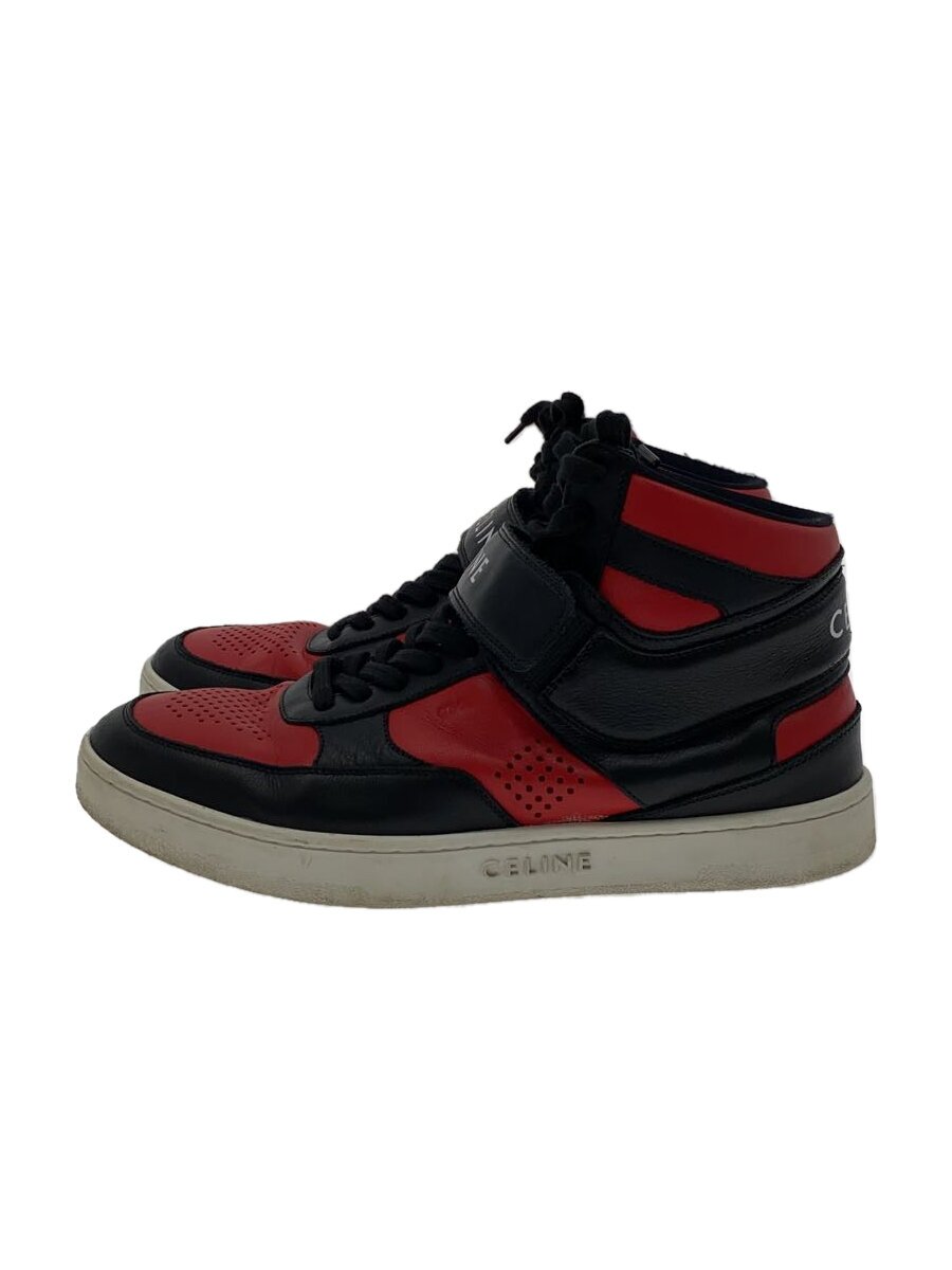 【中古】CELINE◆ハイカットスニーカー/42/RED/なめし革/rm0621【シューズ】