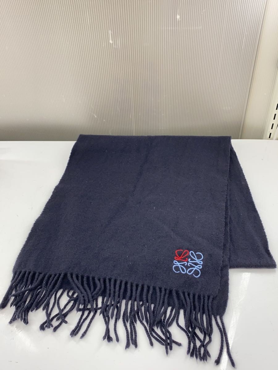 【中古】LOEWE◆アナ瓦/えり巻き/カシミヤ/NVY/無地/レディース/A-28003861【服飾雑貨他】