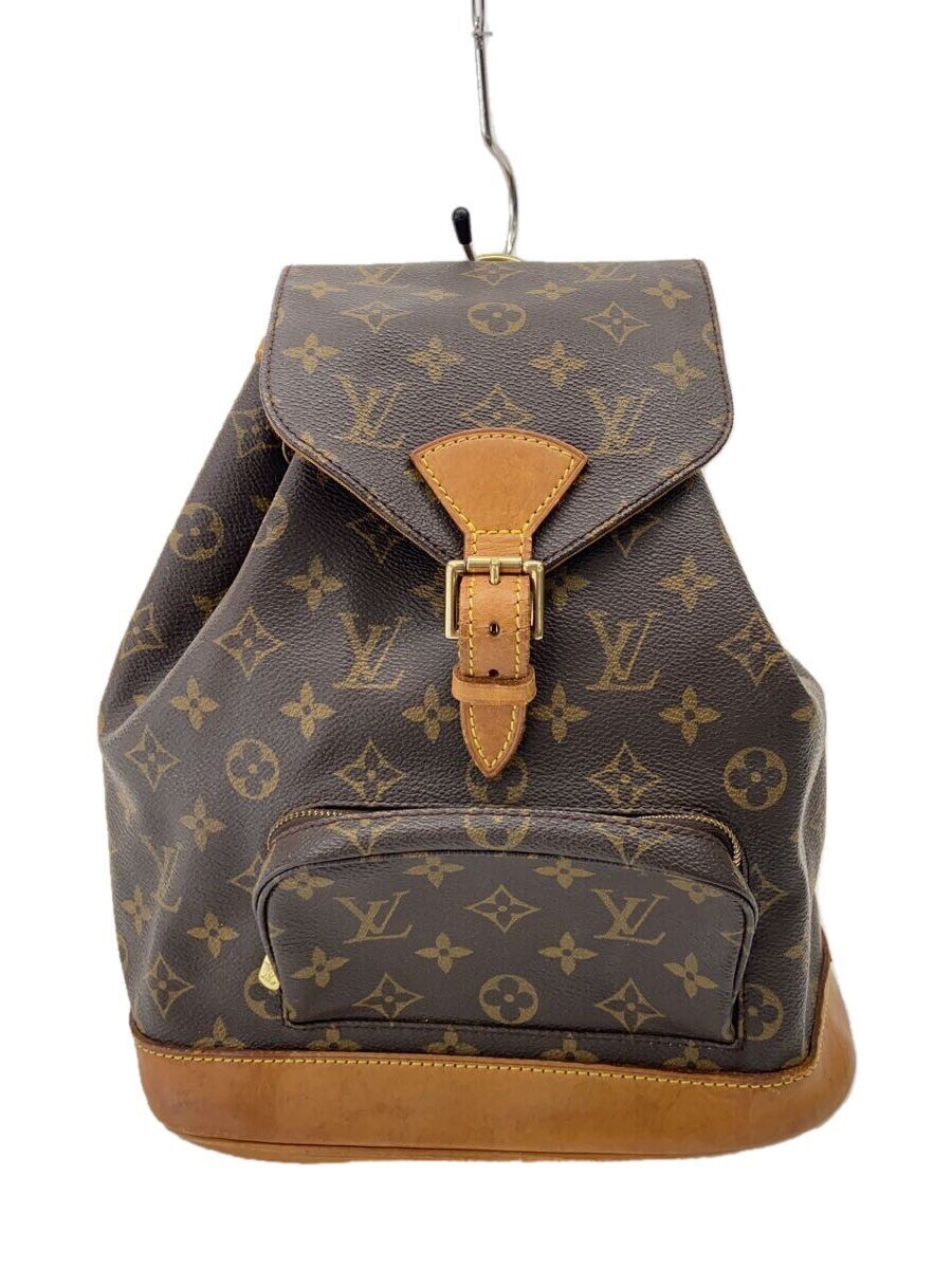 【中古】LOUIS VUITTON◆モン掏摸MM_モノグラム・帆布/PVC/BRW/モノグラム【御徒面子】