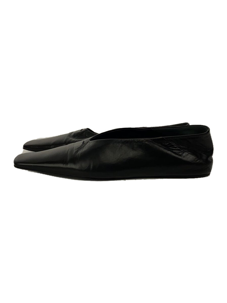 【中古】JIL SANDER◆木目細かパンプス/37.5/黒いこと/黒/なめし革/j16wz0003【シューズ】