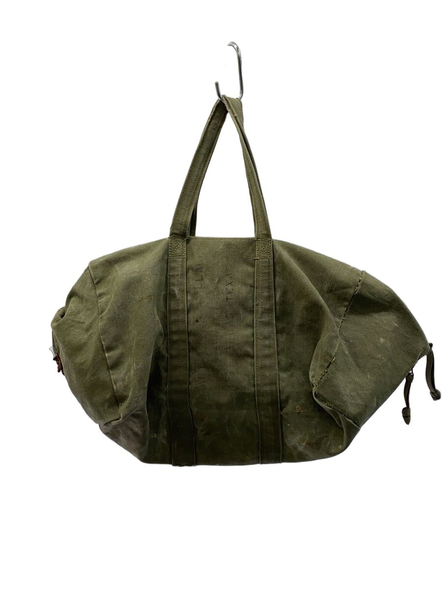【中古】U.S.AIR FORCE◆50s/アビエイターバッグ/ステンシル入り口・入口/なめし革継ぎ切れ/ボストンバッグ/帆布/KHK【御徒面子】