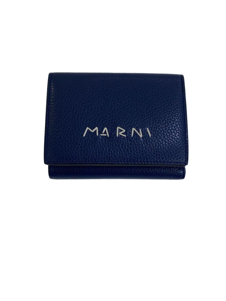 【中古】MARNI◆MENDING/3つ折り札入れ/なめし革/NVY/レディース/PFMO0105U0P6533【服飾雑貨他】