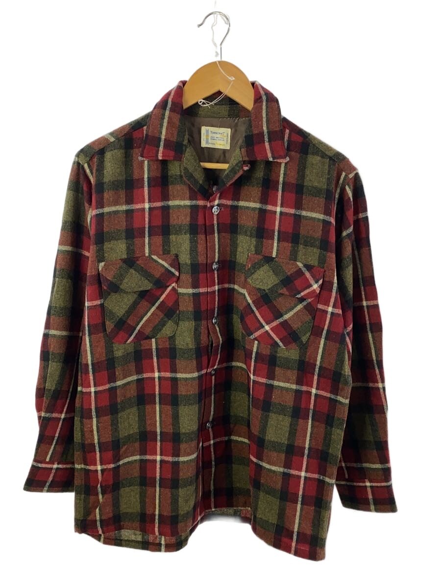 【中古】TOWN CRAFT◆長袖プルオーバー/M/羊毛/RED/読み合わせる//【メンズウェア】